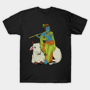 Hindu god - the blue flute player Krishna T-Shirt